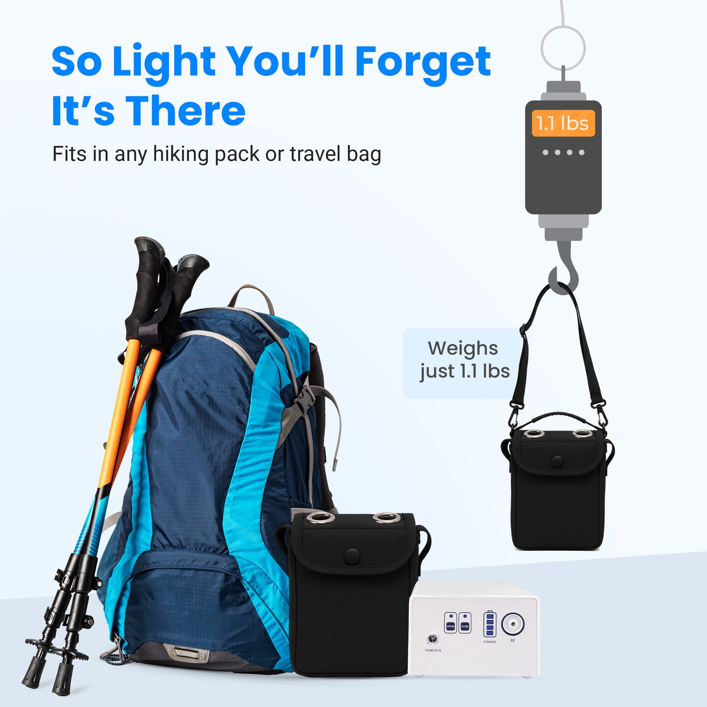 1-3L/min Smart Portable Oxygen Concentrator for Hiking