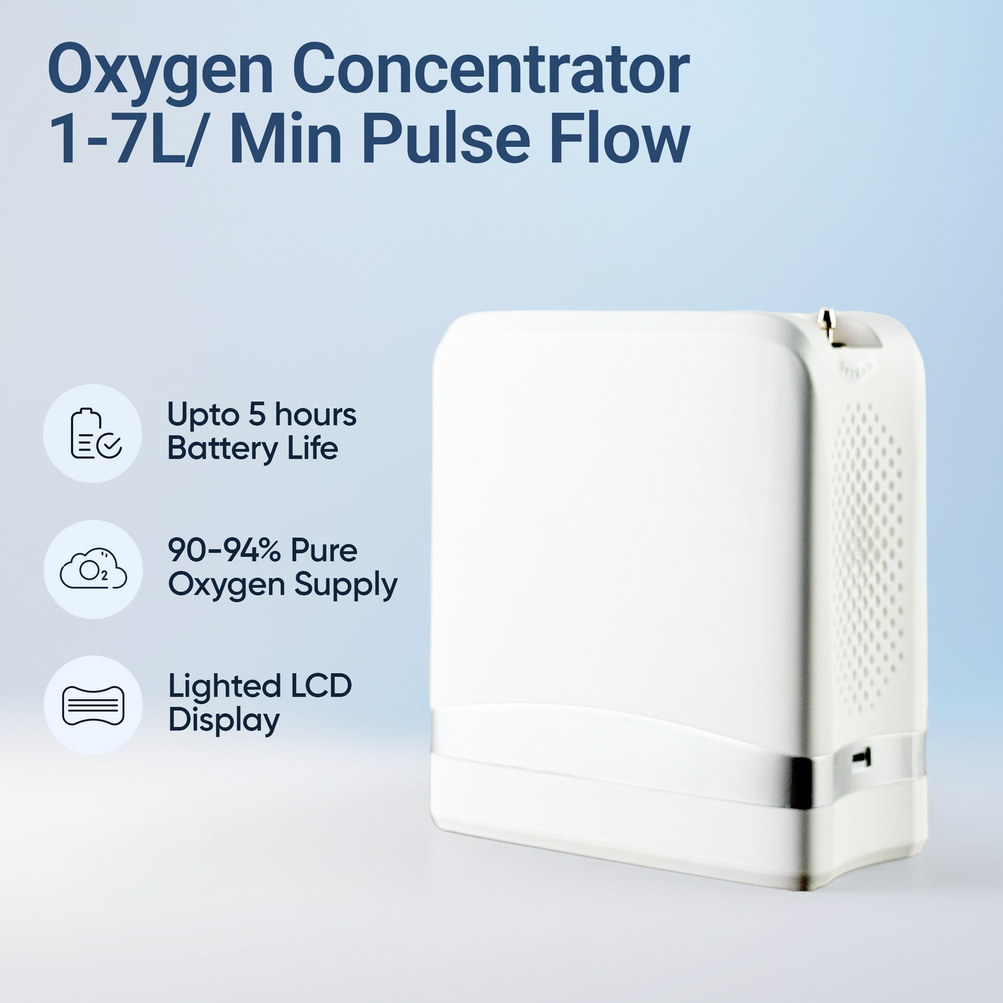 1-7L/Min Portable Smart Oxygen Concentrator – Adjustable Flow & Tank-Free!