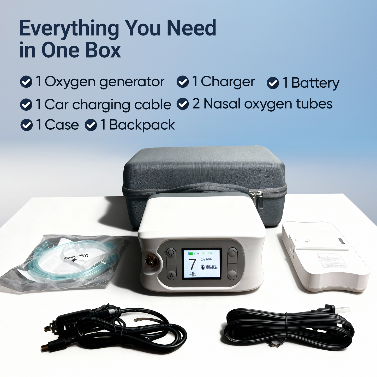 1-7L/Min Portable Smart Oxygen Concentrator – Adjustable Flow & Tank-Free!