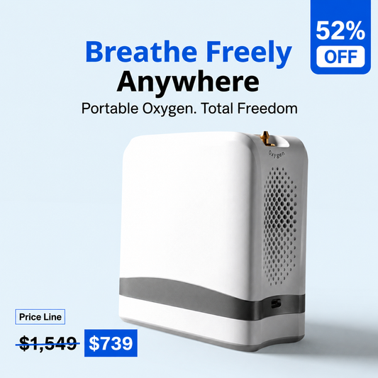1–7L/Min Smart Portable Oxygen Concentrator | 10 Hours Battery | Adjustable Flow