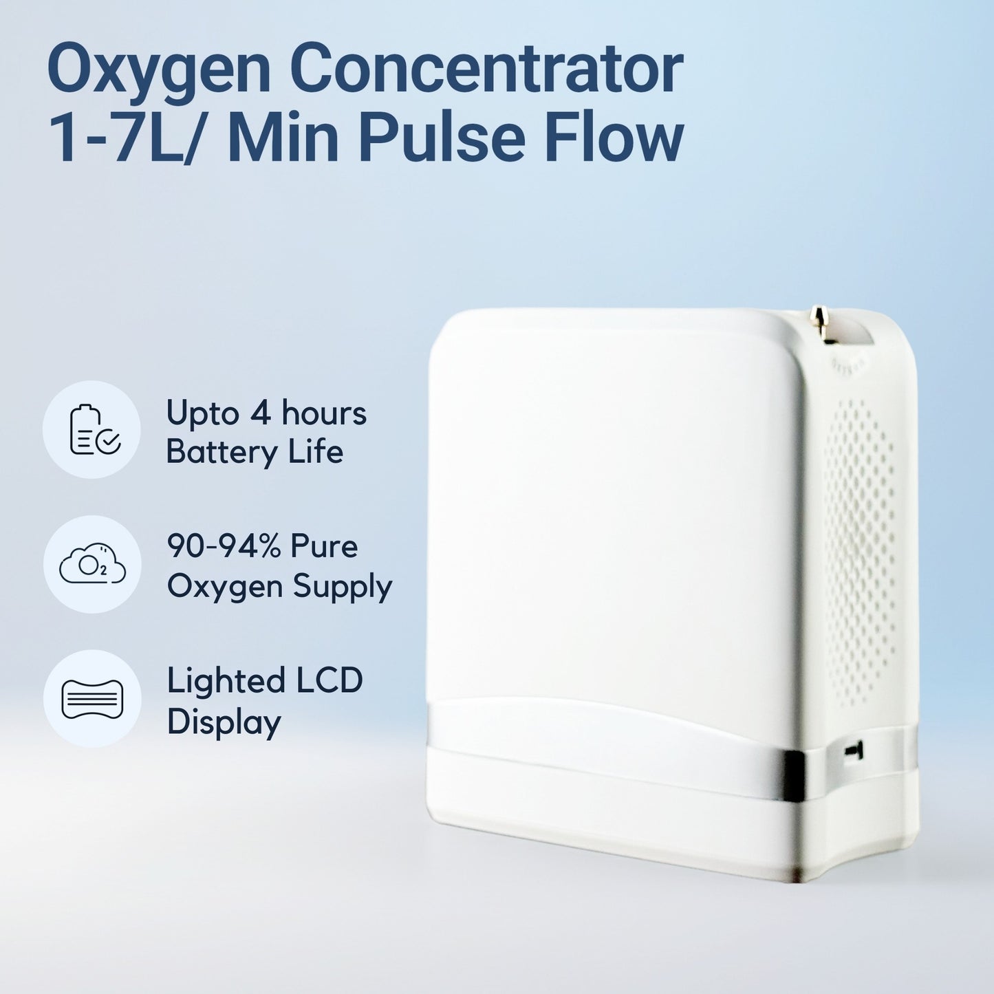 1-7L/Min Portable Smart Oxygen Concentrator – Adjustable Flow & Tank-Free!