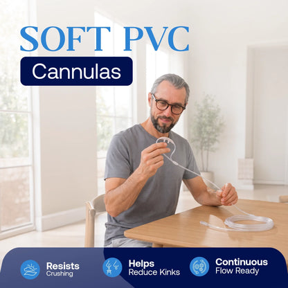 5 Pieces Nasal Cannulas For 1-3L/Min Portable Oxygen Concentrator | Soft PVC Tubing