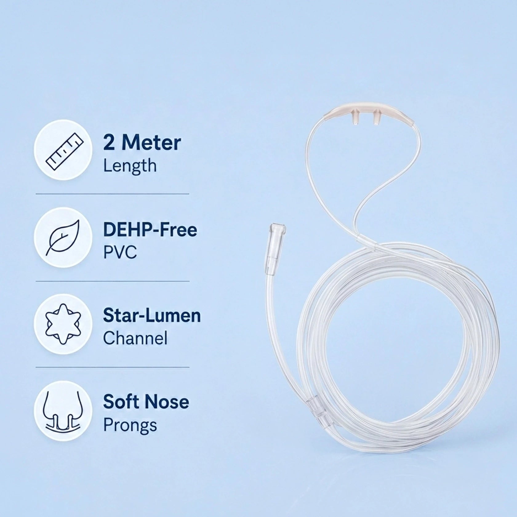 5 Pieces Nasal Cannulas For 1-3L/Min Portable Oxygen Concentrator | Soft PVC Tubing