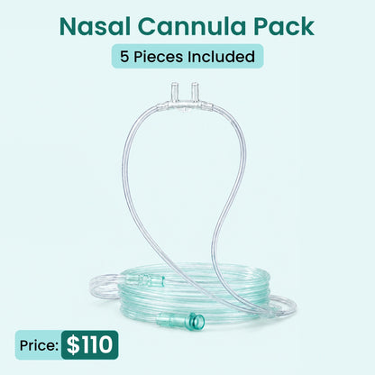 5 Pieces Nasal Cannulas For 1-7L/Min Portable Oxygen Concentrator | 2M Flexible PVC Tubing