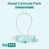 5 Pieces Nasal Cannulas For 1-7L/Min Portable Oxygen Concentrator | 2M Flexible PVC Tubing