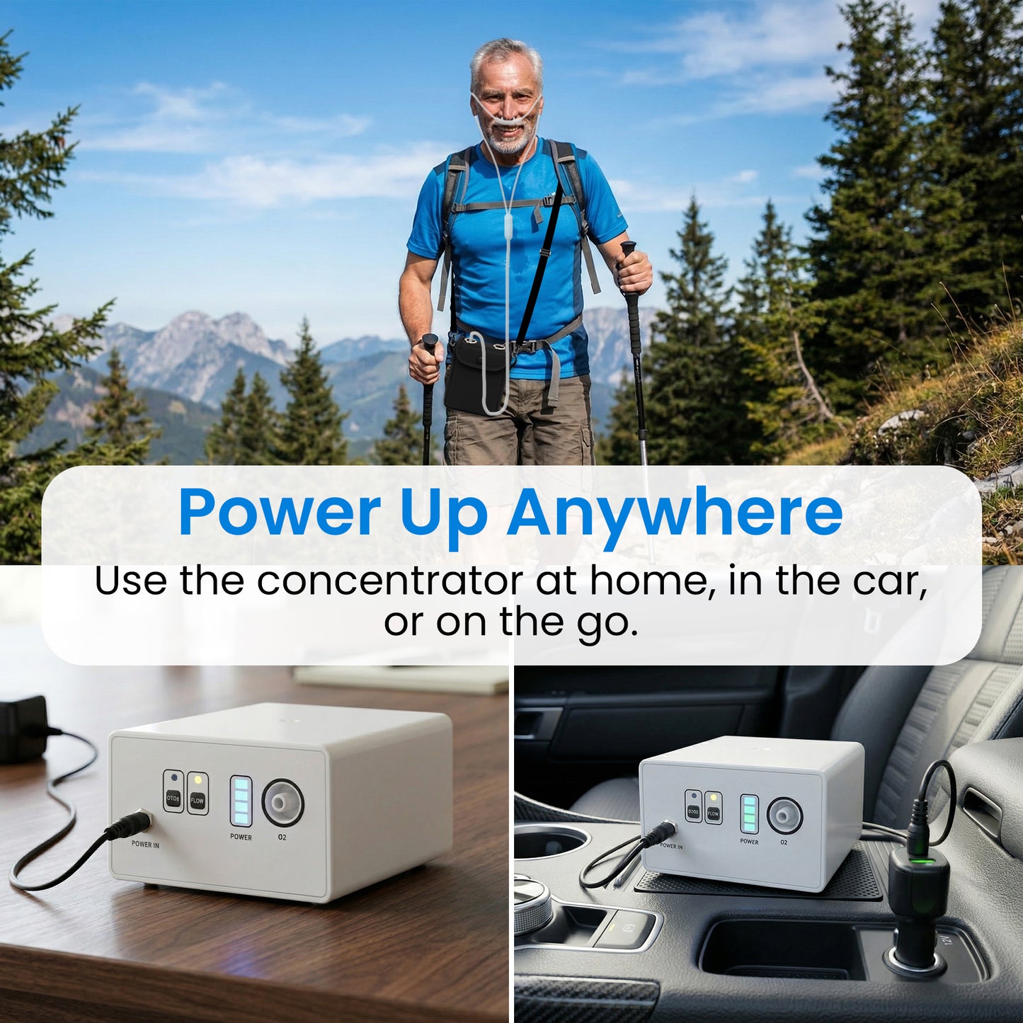 1-3L/Min Portable Oxygen Concentrator | 10-12 Hours Battery Life | Free Carry Bag