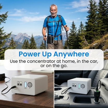 1-3L/Min Portable Oxygen Concentrator | 10-12 Hours Battery Life | Free Carry Bag