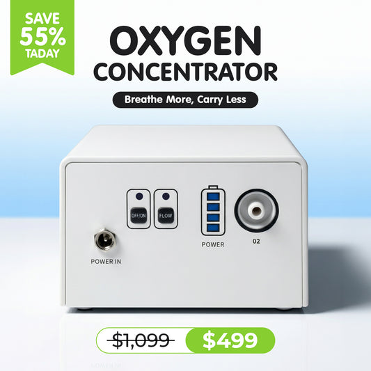 1-3L/Min Portable Oxygen Concentrator | 10-12 Hours Battery Life | Free Carry Bag