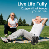 1-3L/Min Portable Oxygen Concentrator | 10-12 Hours Continuous Flow Battery Life | Free Carry Bag