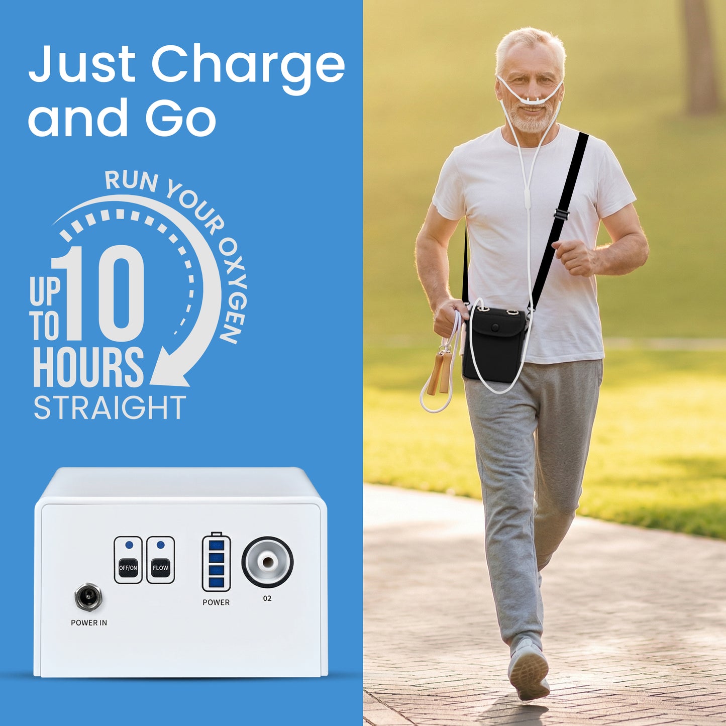 1-3L/Min Portable Oxygen Concentrator | 10-12 Hours Battery Life | Free Carry Bag