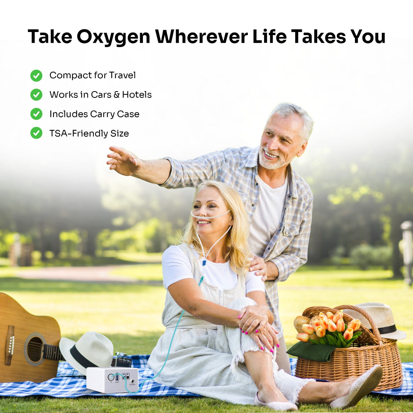 1-3Litters/Min Portable Travel Oxygen Concentrator – Continuous Flow & Tank Free!